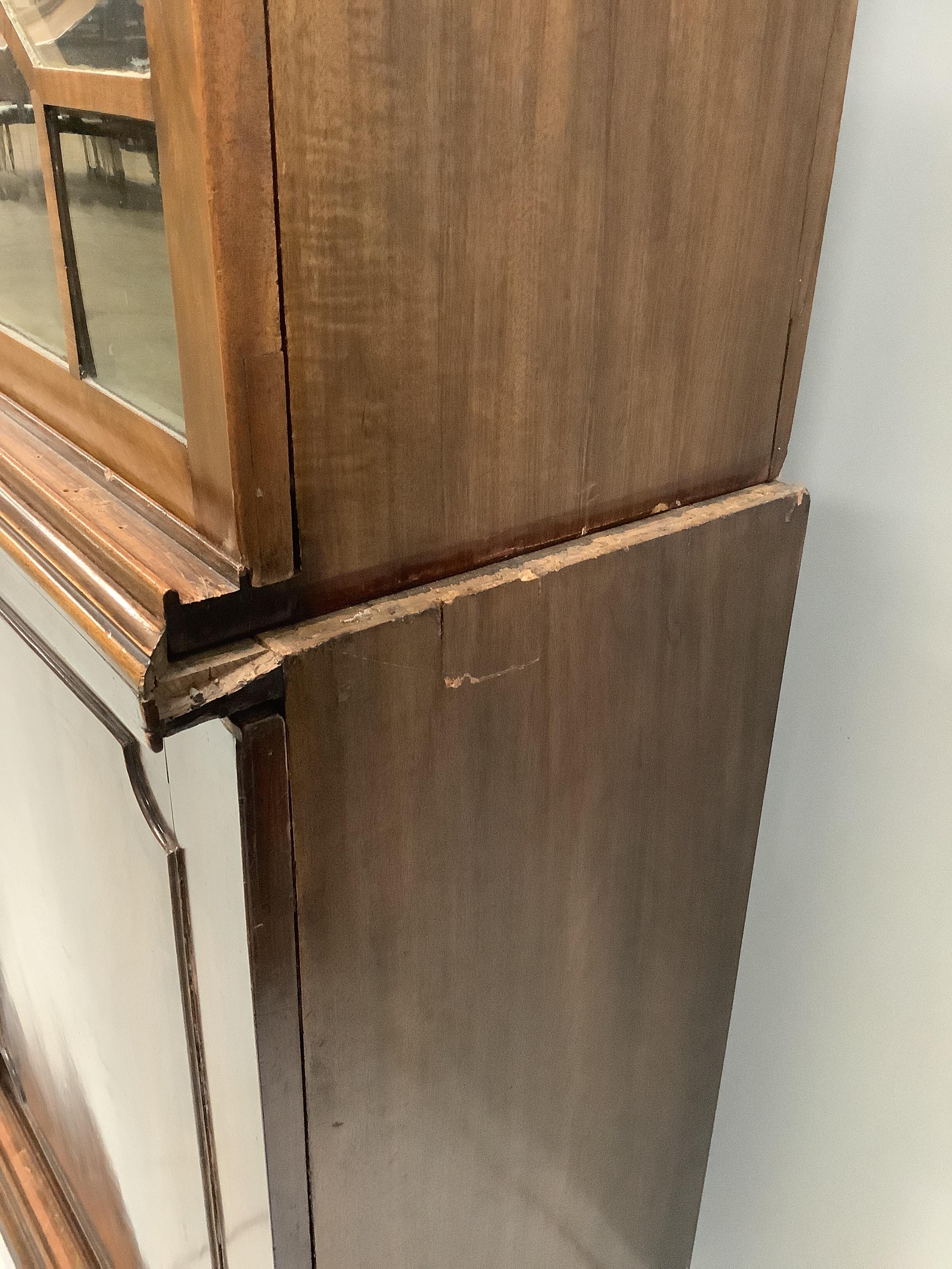 A George III mahogany library bookcase, width 206cm, depth 38cm, height 219cm